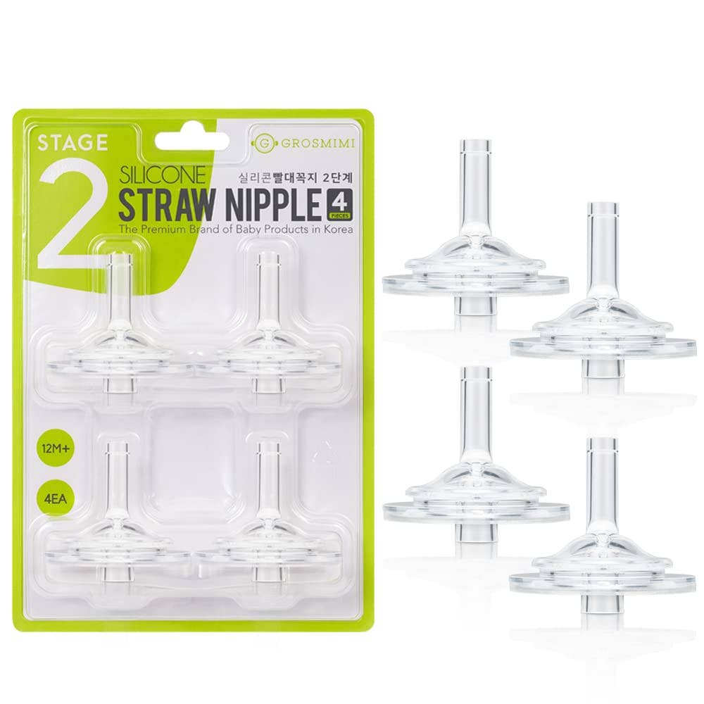 Grosmimi Straw Nipple Replacement kit (4 - counts): Stage 2 Grosmimi