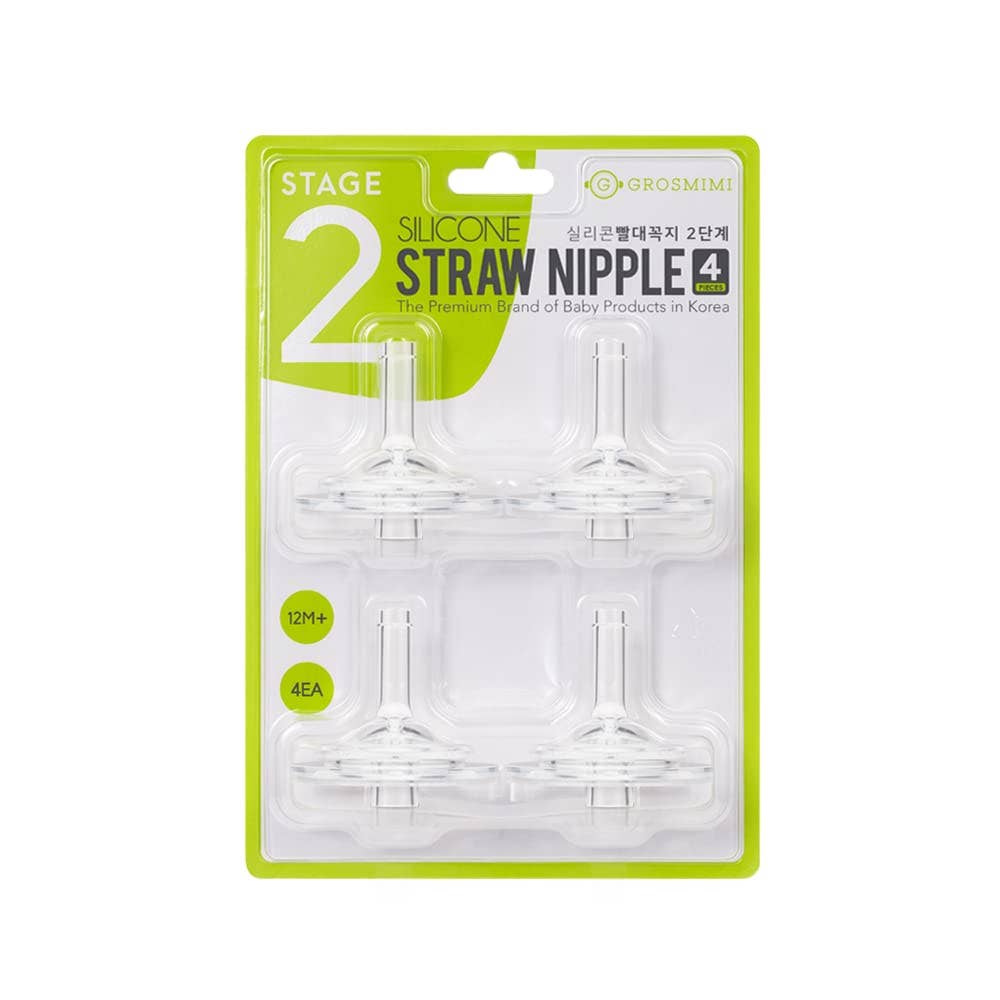 Grosmimi Straw Nipple Replacement kit (4 - counts): Stage 2 Grosmimi - enjoykidsus