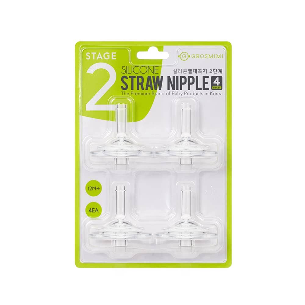 Grosmimi Straw Nipple Replacement kit (4 - counts): Stage 2 Grosmimi