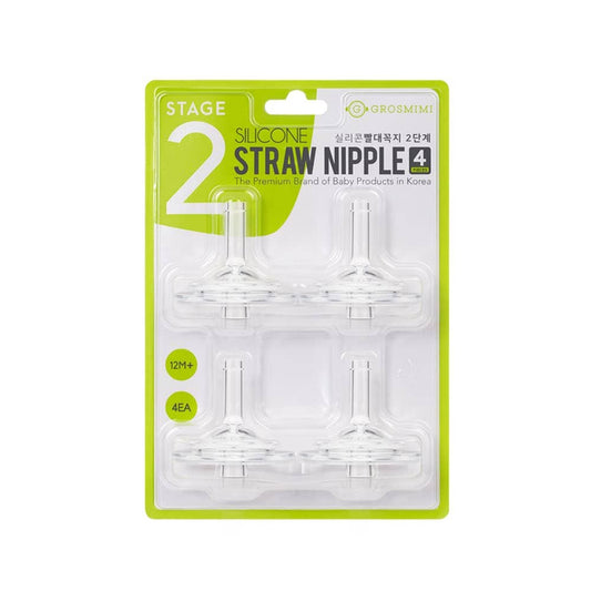 Grosmimi Straw Nipple Replacement kit (4 - counts): Stage 2 Grosmimi - enjoykidsus