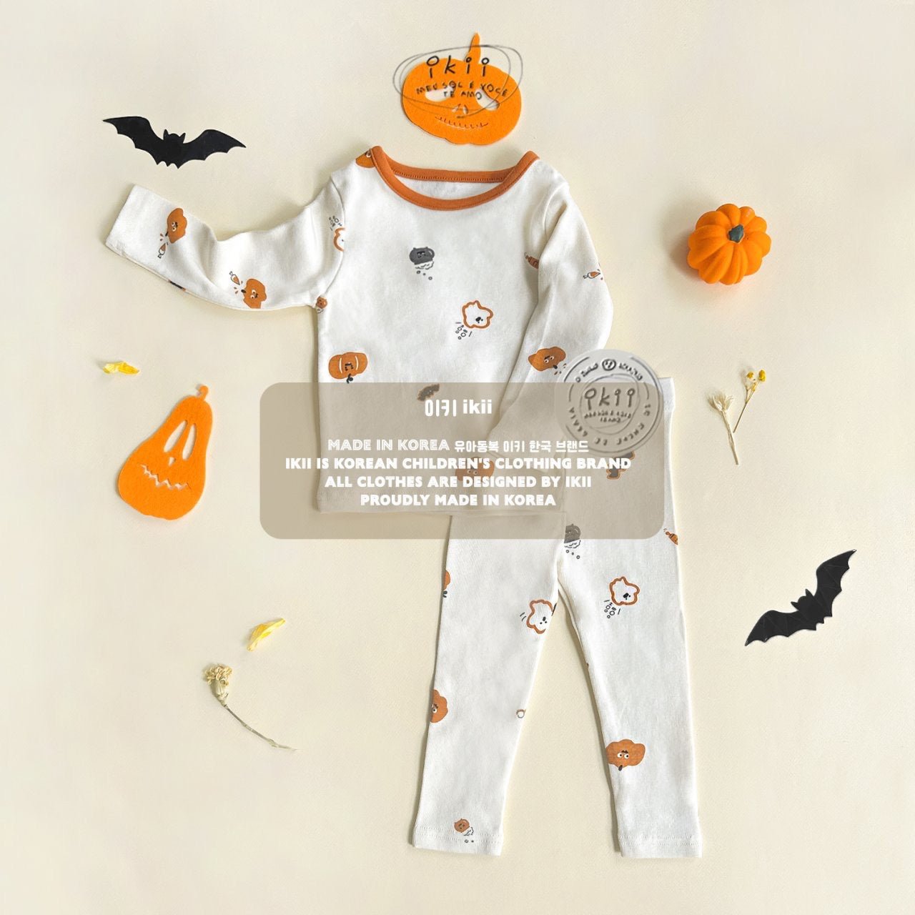 Halloween Pumpkin Friend pajamas set ikii - enjoykidsus