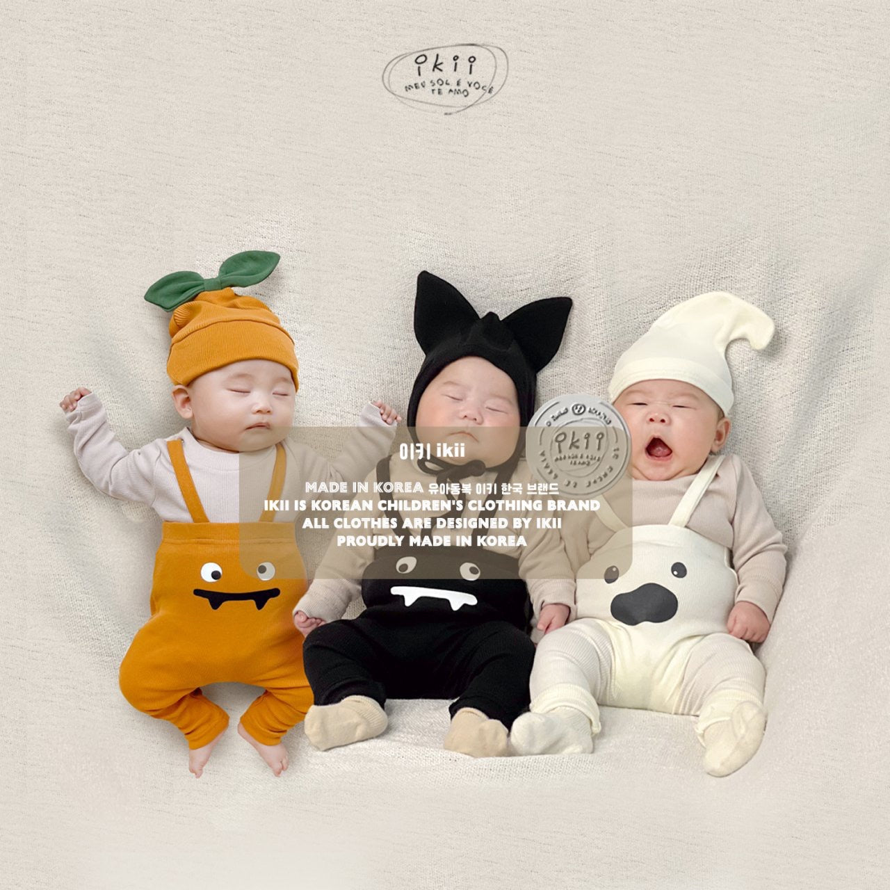 Halloween pumpkin leggings with bonnet ikii