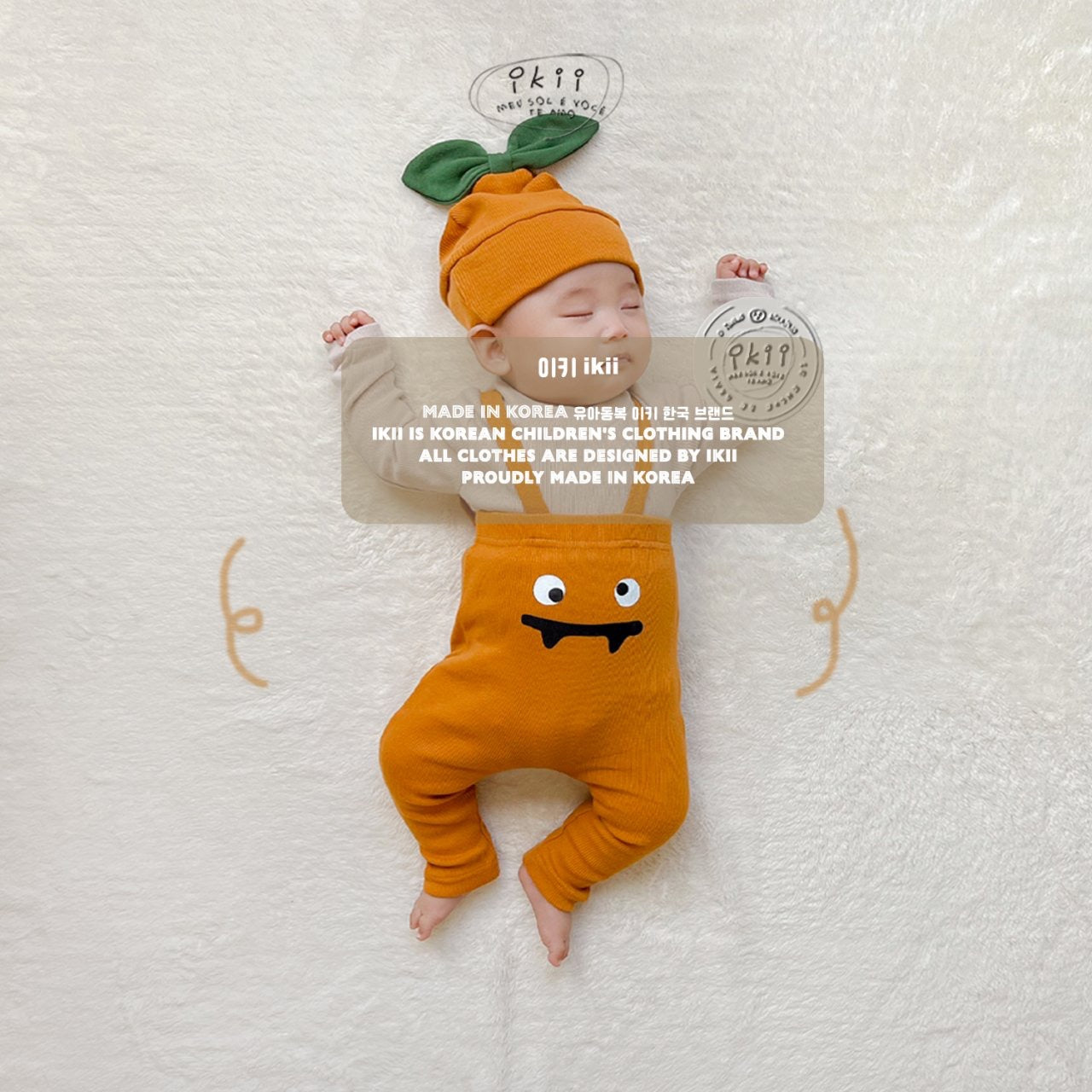 Halloween pumpkin leggings with bonnet ikii