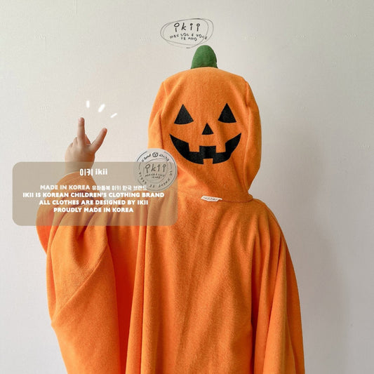 Halloween pumpkin towel cape ikii - enjoykidsus