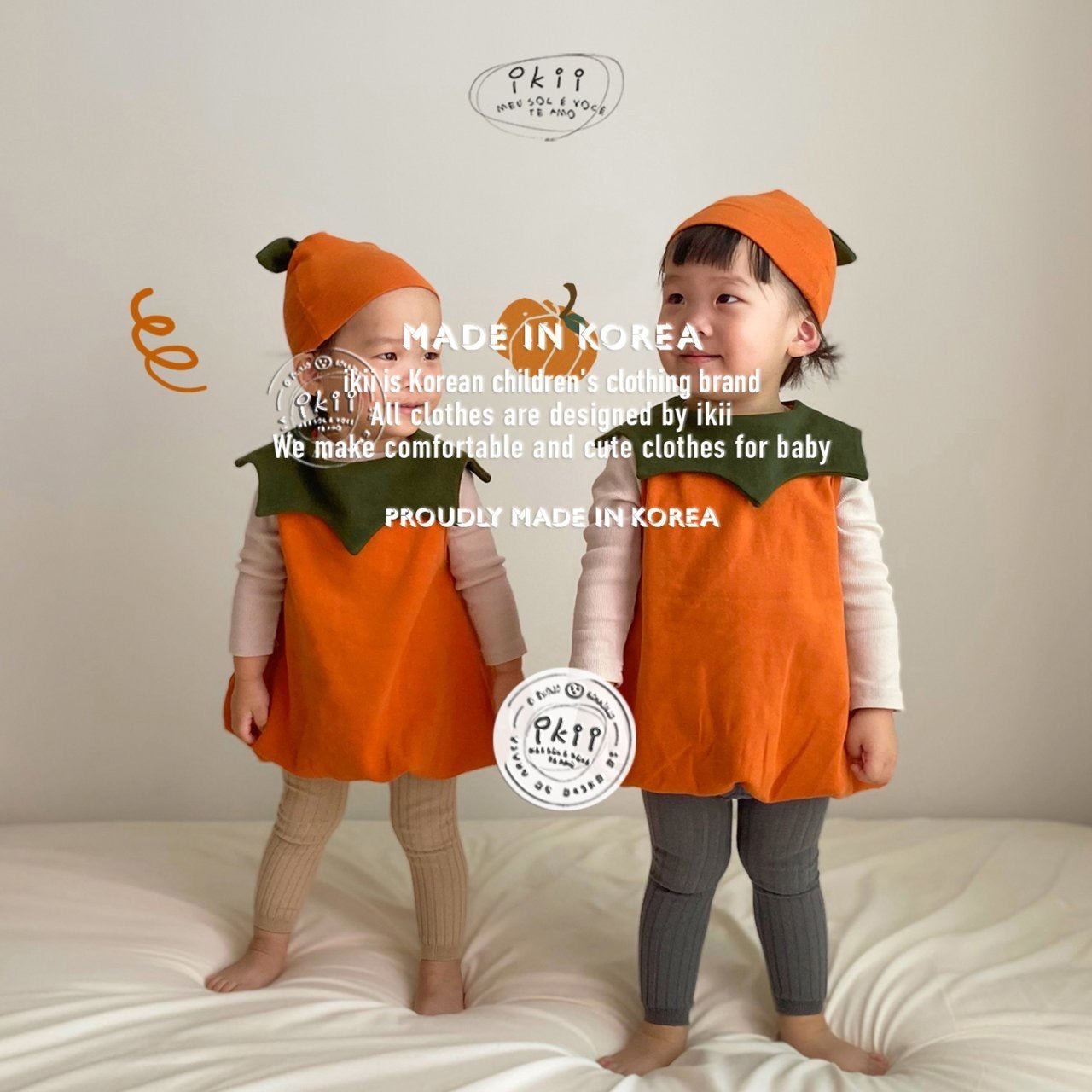 Halloween pumpkin Tunic 2 set with hat ikii - enjoykidsus