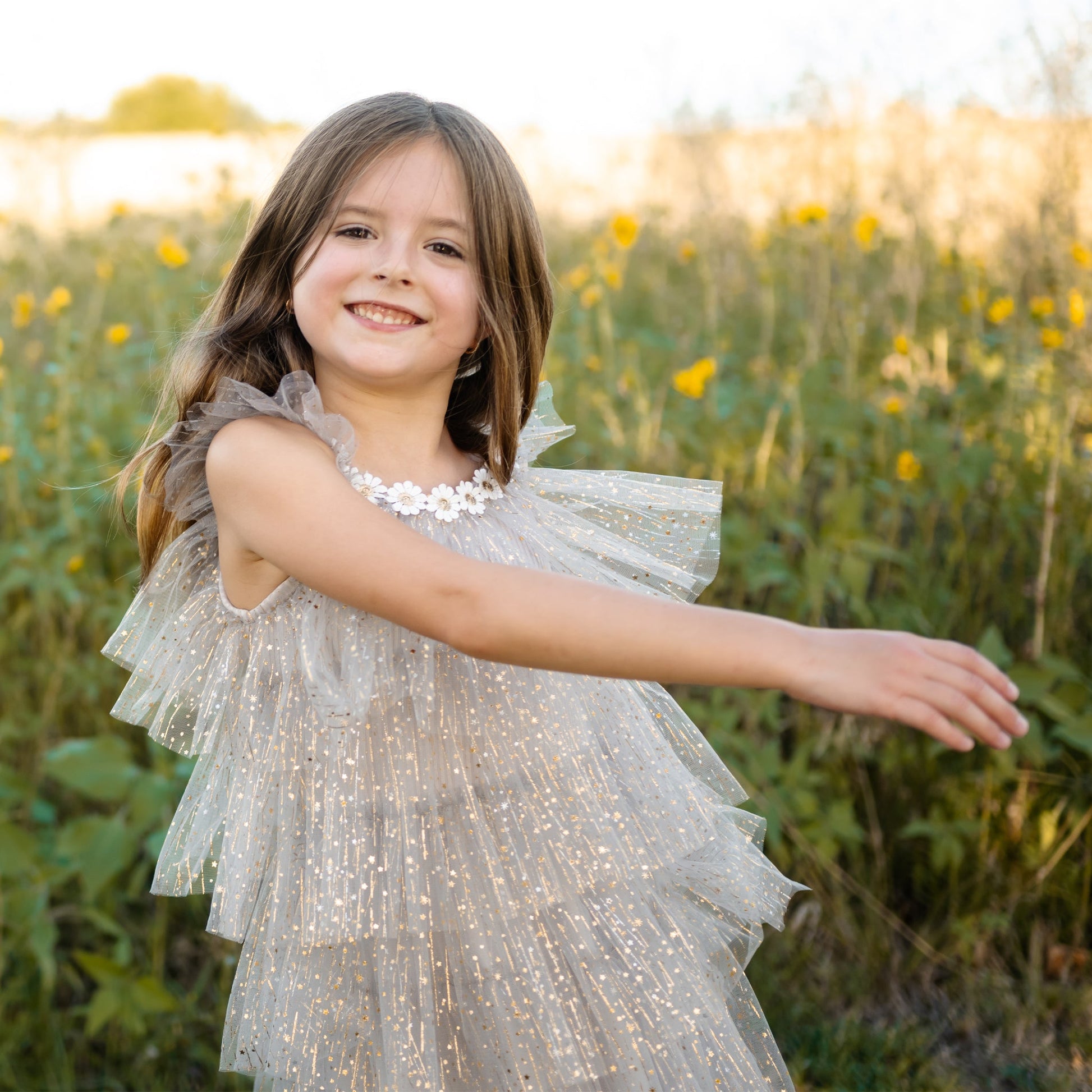 Harper Layered Dress - White Petite Hailey - enjoykidsus