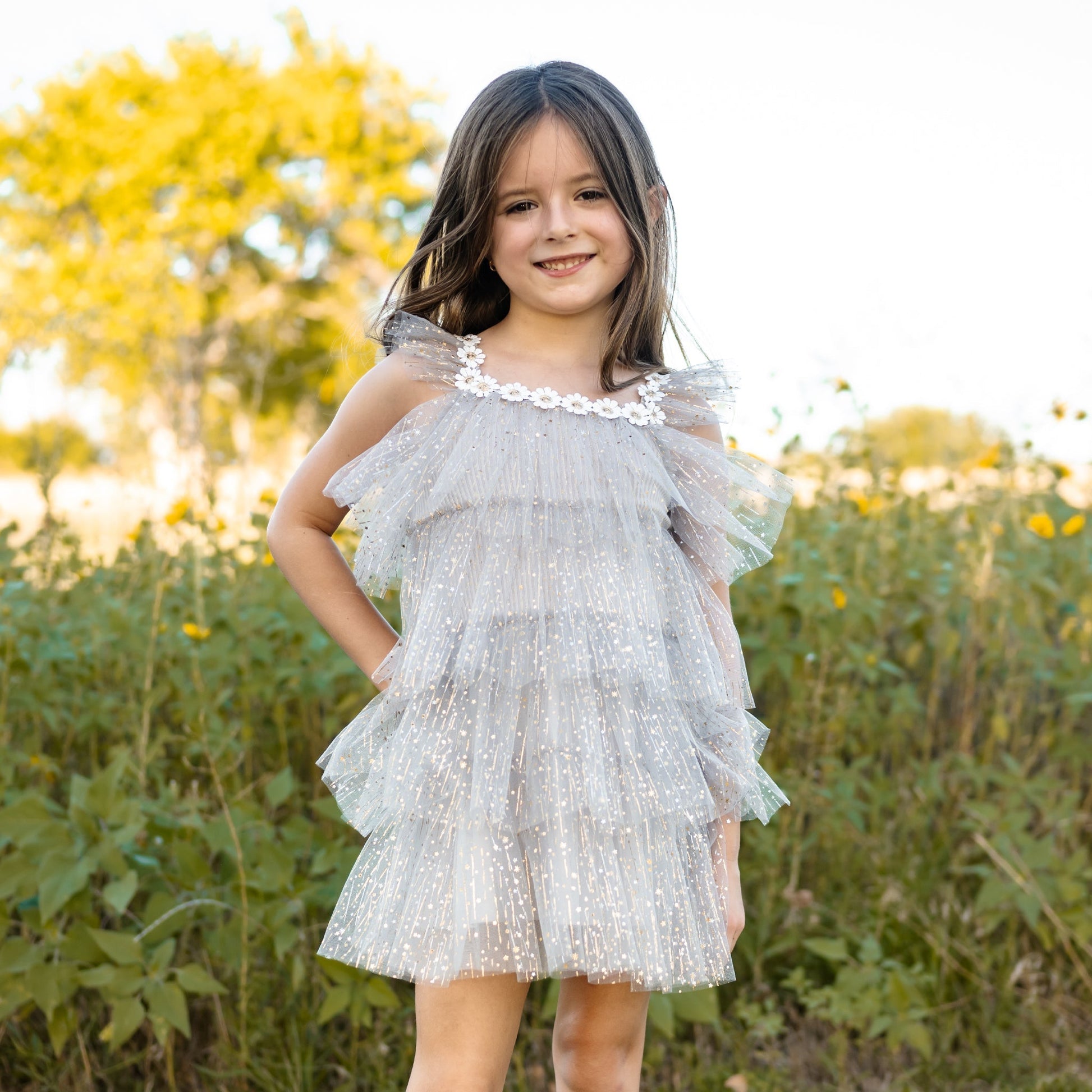 Harper Layered Dress - White Petite Hailey - enjoykidsus