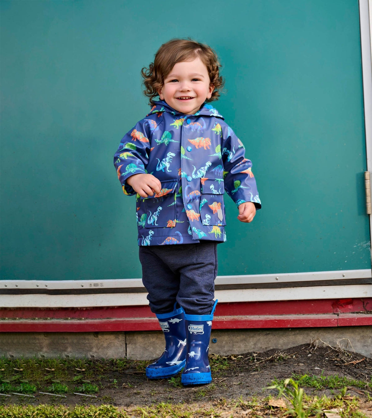 Hatley Baby &amp; Toddler Boys Dino Party Button-Up Rain Jacket