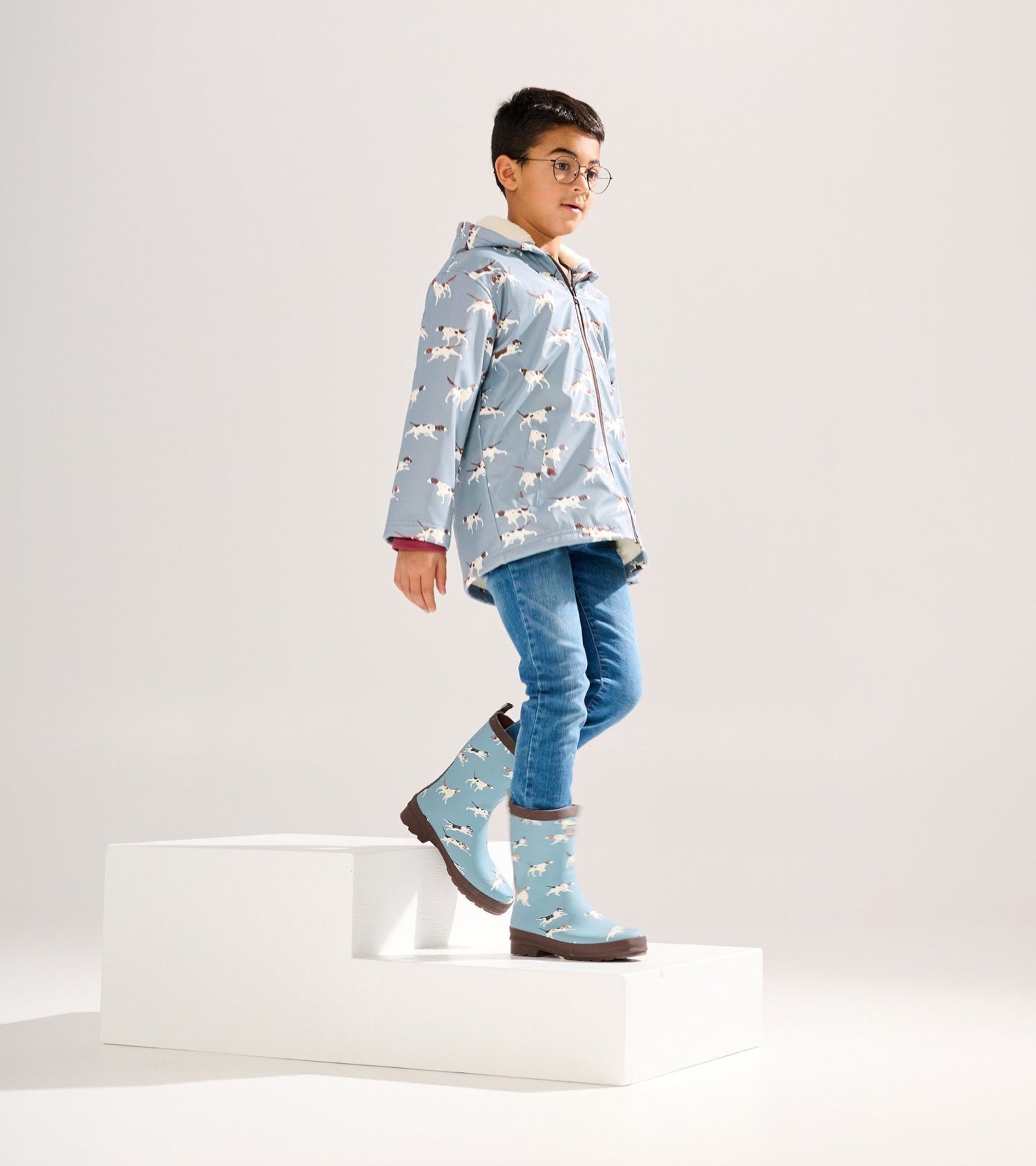 Hatley Sherpa Lined Zip - Up Rain Jacket Hunting Dogs Hatley