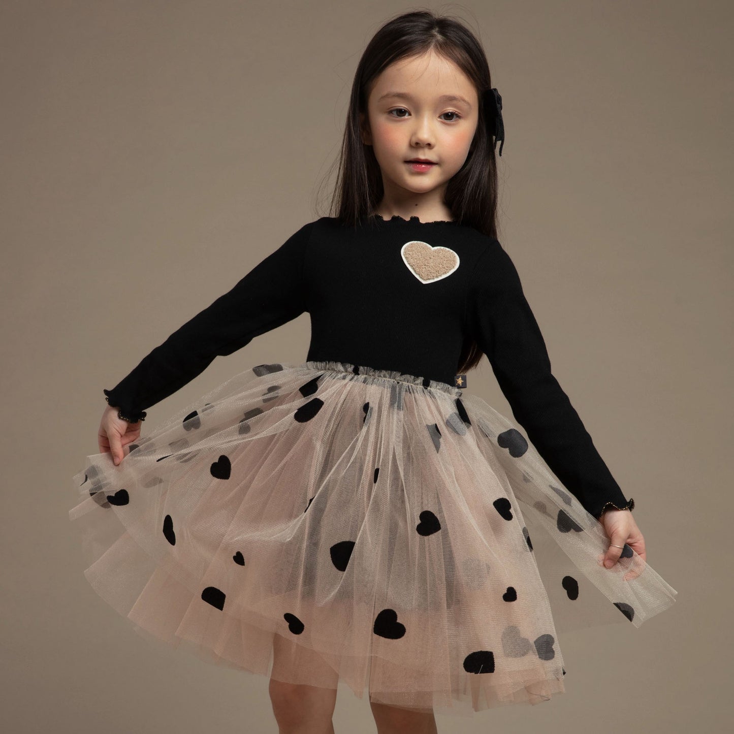 Heart Tutu Dress - Black Petite Hailey - enjoykidsus