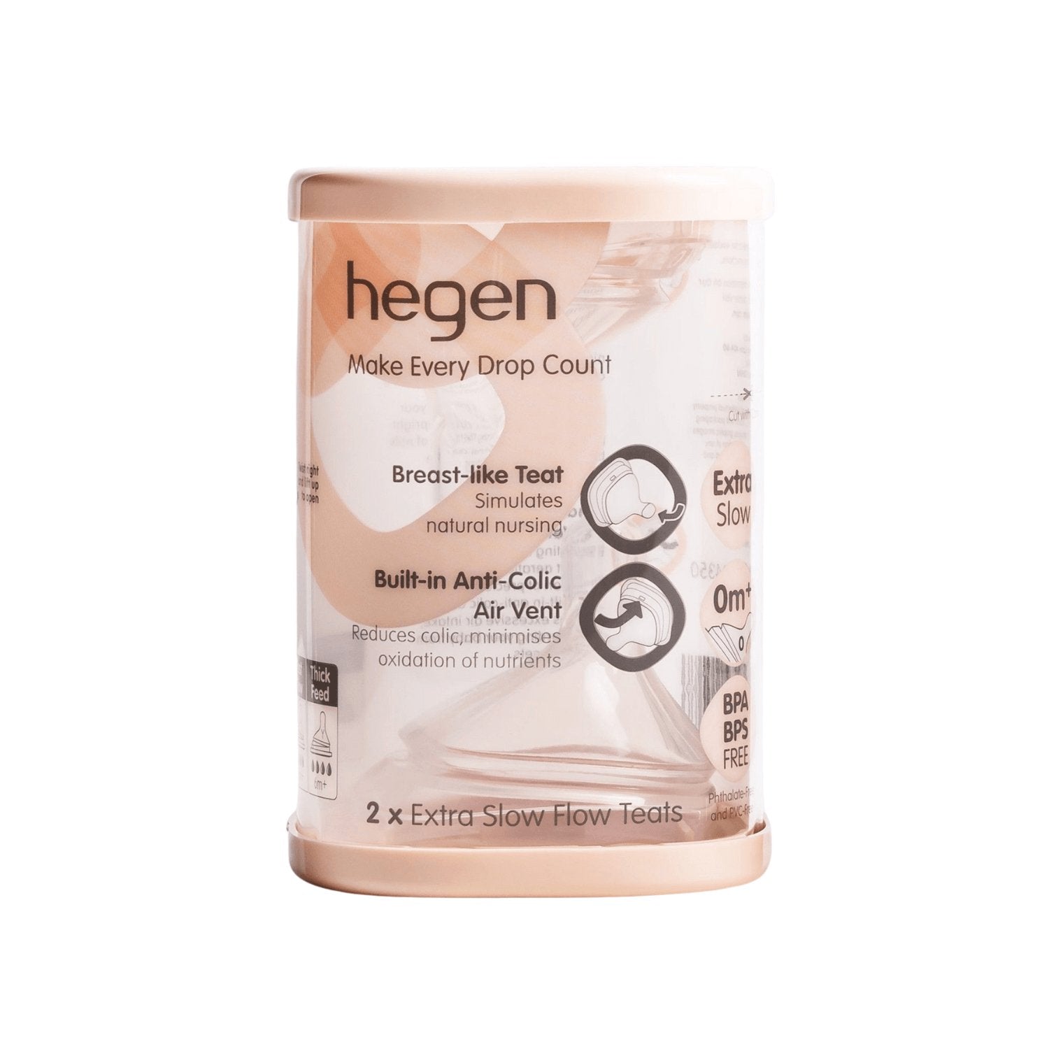 Hegen Nipple Extra Slow Flow, 2 - Pack (0 months) Hegen - enjoykidsus