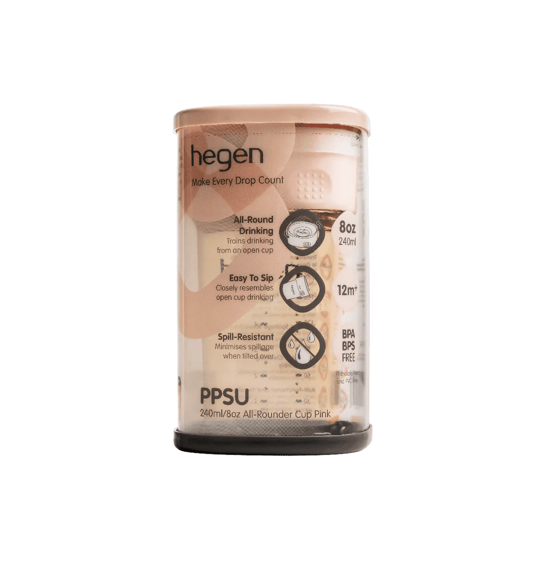 Hegen PCTO™ 240ml/8oz All - Rounder Cup PPSU Pink (12 months and above) Hegen