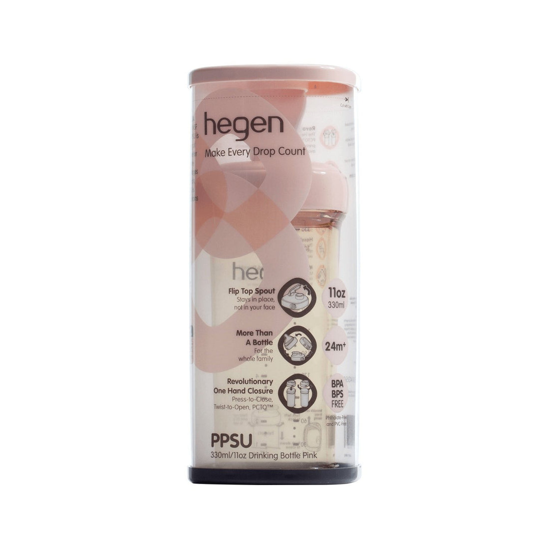 Hegen PCTO™ 330ml/11oz Drinking Bottle PPSU Pink (24 months and above) Hegen