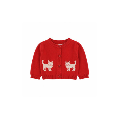 Hello Simone Baby Jeannette Cardigan - Kitty Cherry