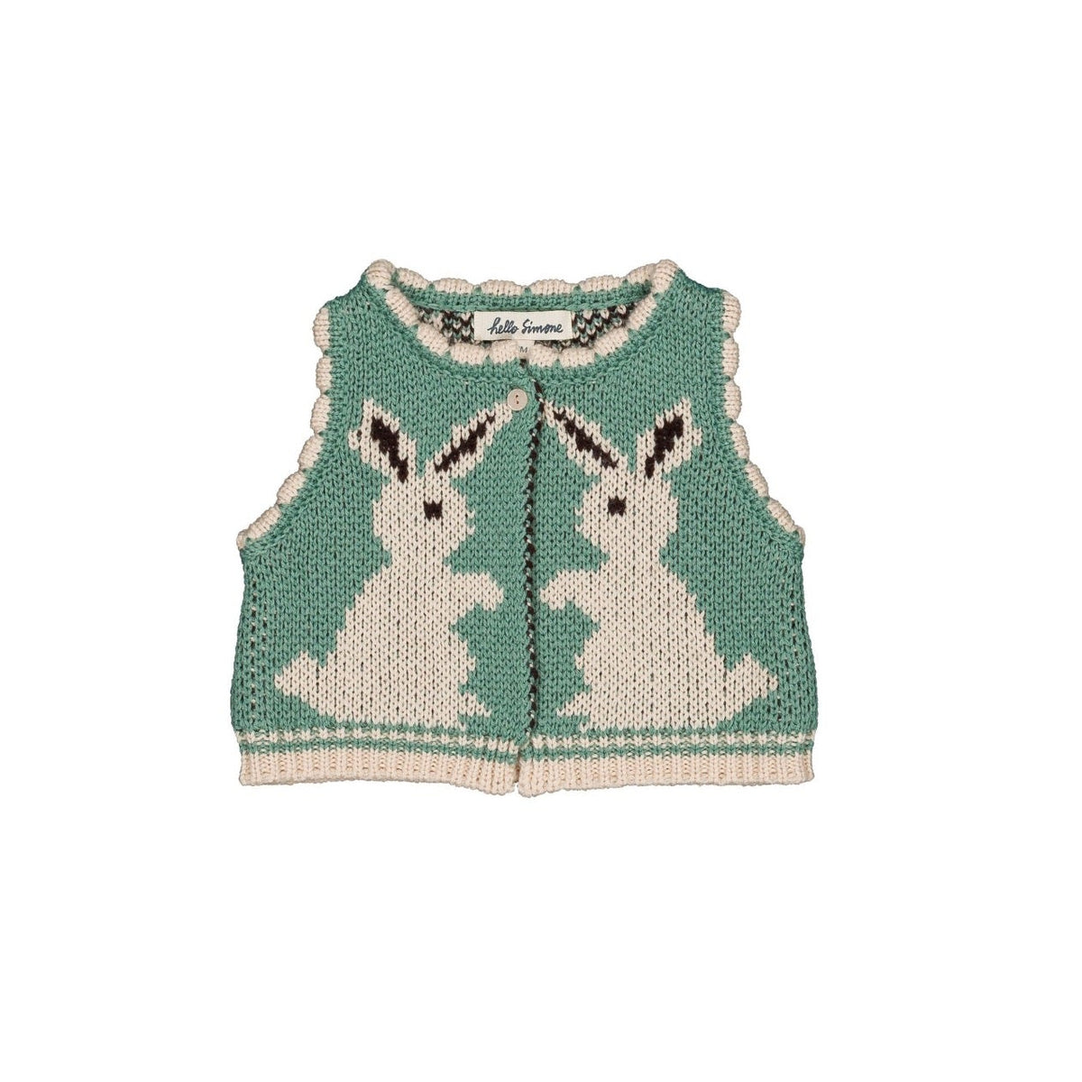 Hello Simone Penny Vest in Rabbit Aqua