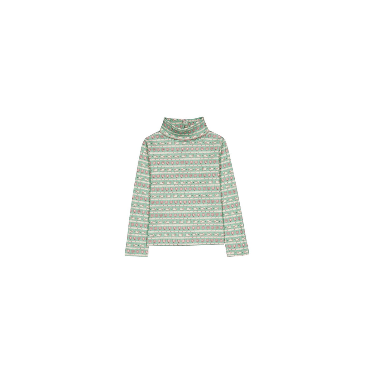Hello Simone Twiggy Turtleneck Top in Kitty Aqua - front