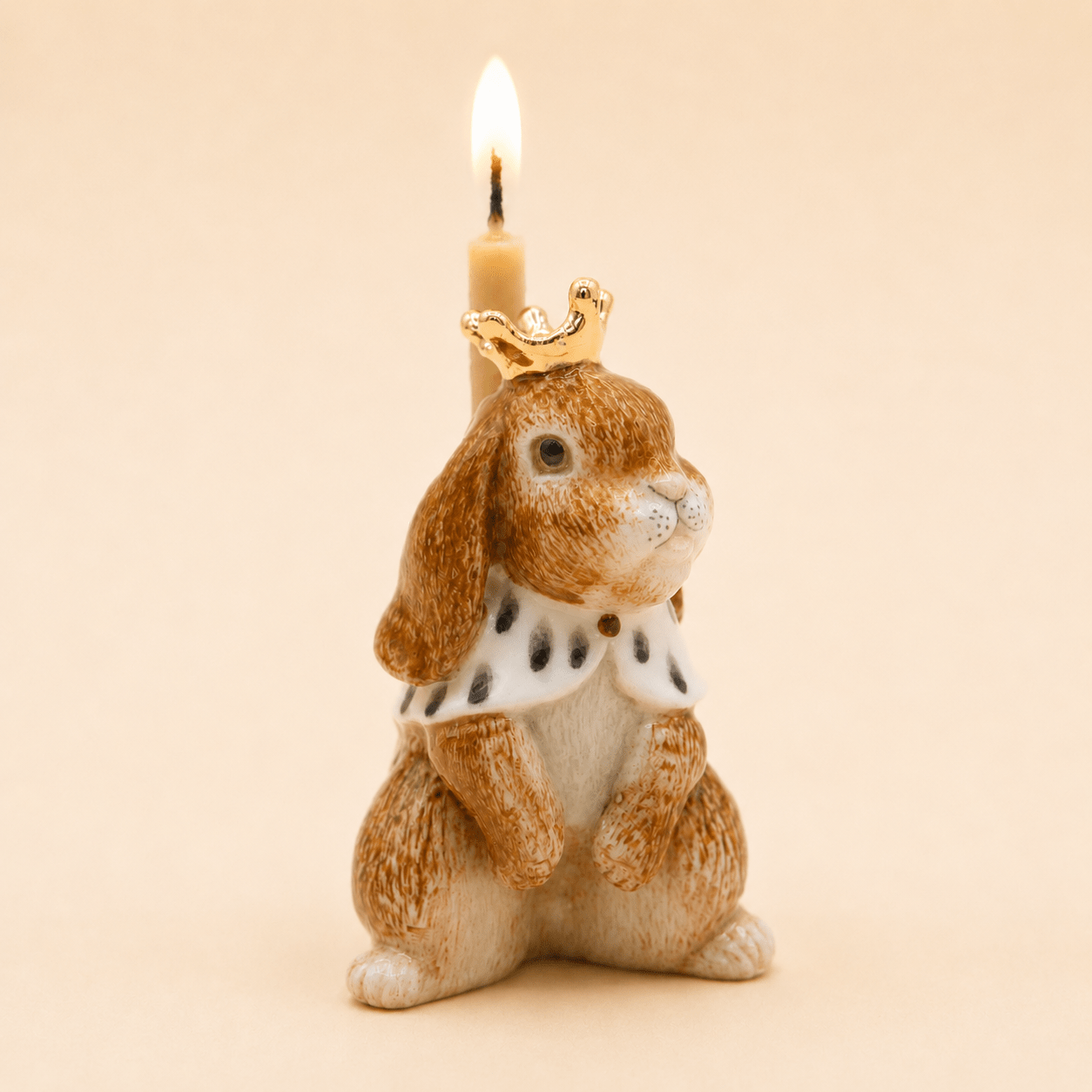 Camp Hollow Highness Hare Birthday Candle Holder | Porcelain Cake Topper