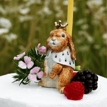 Camp Hollow Highness Hare Birthday Candle Holder | Porcelain Cake Topper