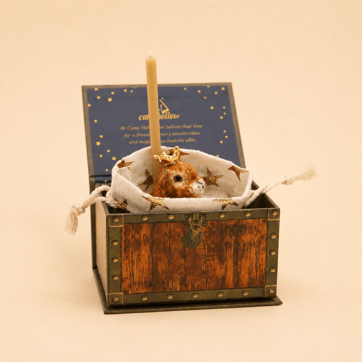 Camp Hollow Highness Hare Birthday Candle Holder | Porcelain Cake Topper