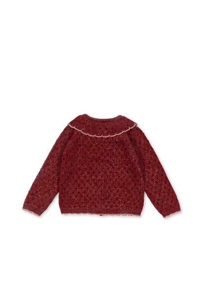 HOLIDAY KNIT CARDIGAN - red dahlia Konges Sløjd - enjoykidsus