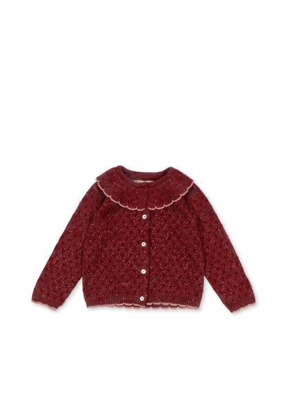 HOLIDAY KNIT CARDIGAN - red dahlia Konges Sløjd - enjoykidsus