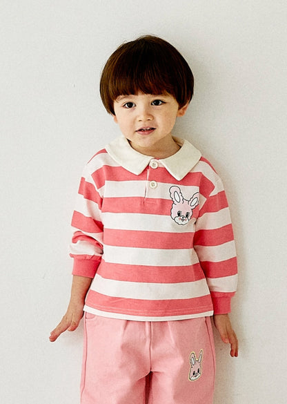 Honey Stripe T-shirt Pink Rototo bebe - enjoykidsus