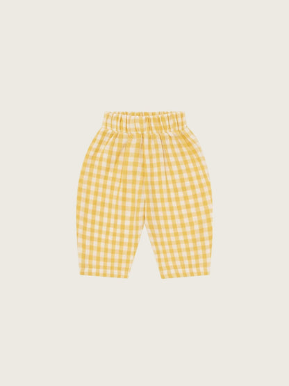 Honeycomb Gingham Fisherman Pants Organic Zoo