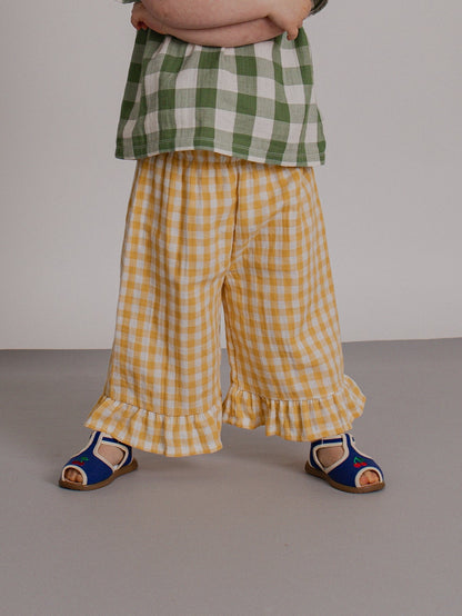 Honeycomb Gingham Frill Culottes Organic Zoo