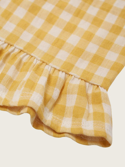 Honeycomb Gingham Frill Culottes Organic Zoo