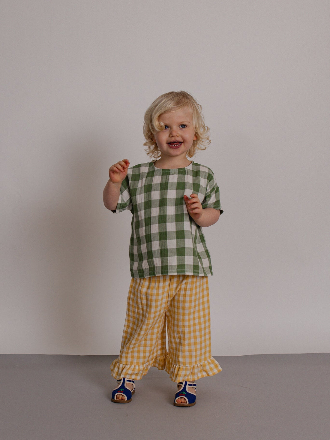 Honeycomb Gingham Frill Culottes Organic Zoo