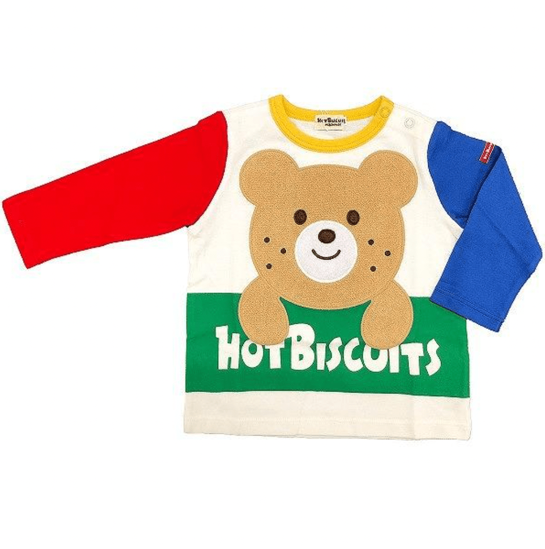 Hot Biscuits 3D Bear Long Sleeve T-Shirt MIKI HOUSE