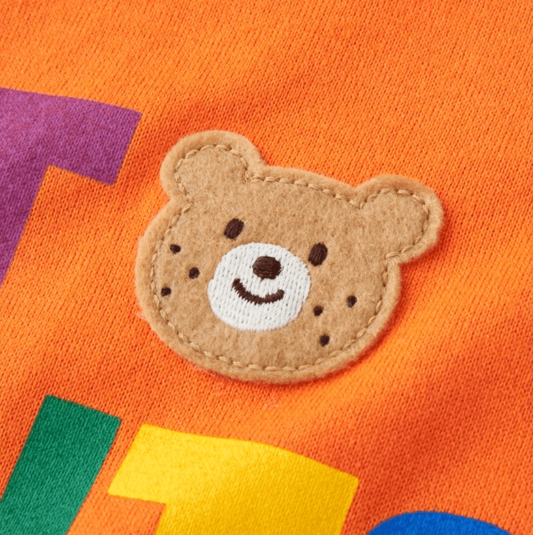 Hot Biscuits Beans - kun Back Print Layered - Look T-Shirt - Orange MIKI HOUSE