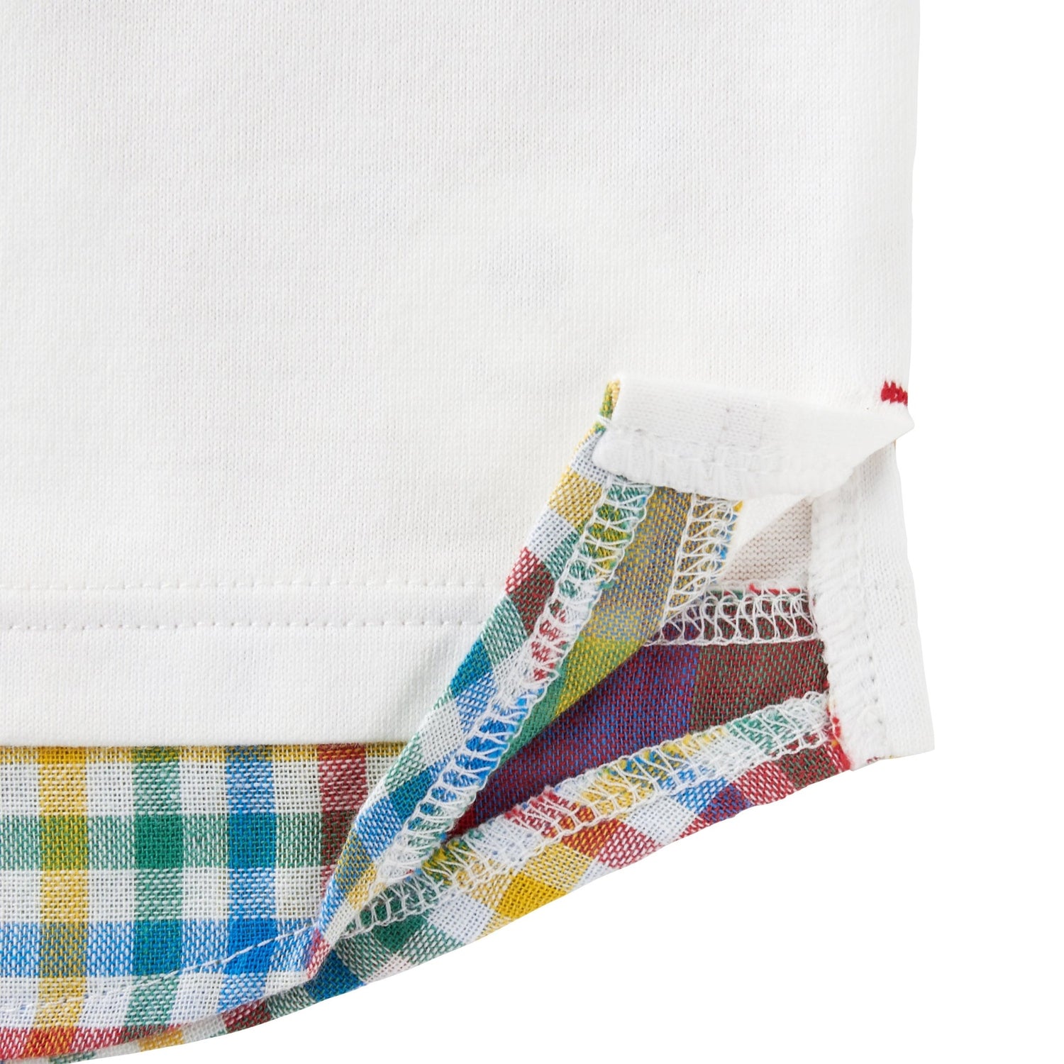 Hot Biscuits Beans - kun Back Print Layered - Look T-Shirt - White MIKI HOUSE