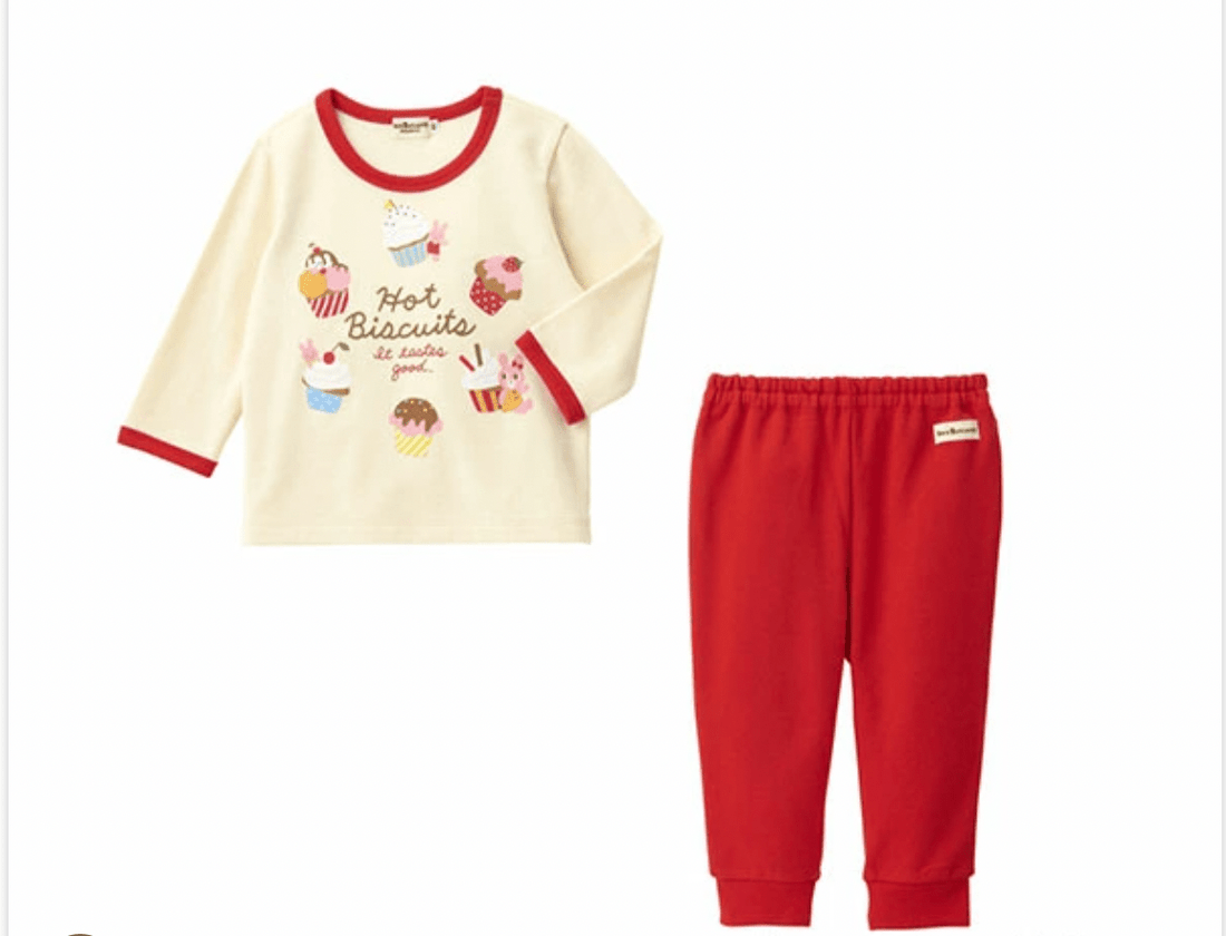 Hot Biscuits Mini Fleece Pile Loungewear Set MIKI HOUSE