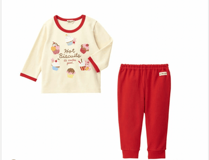 Hot Biscuits Mini Fleece Pile Loungewear Set MIKI HOUSE