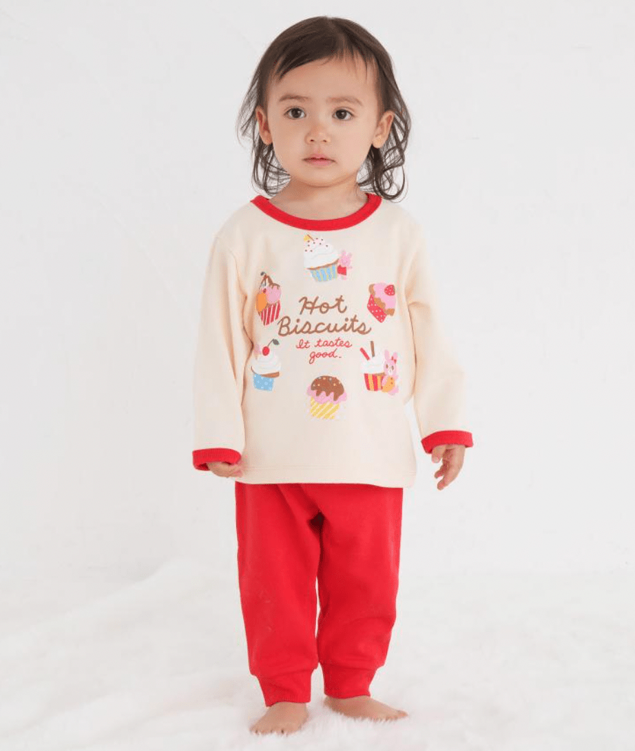 Hot Biscuits Mini Fleece Pile Loungewear Set MIKI HOUSE