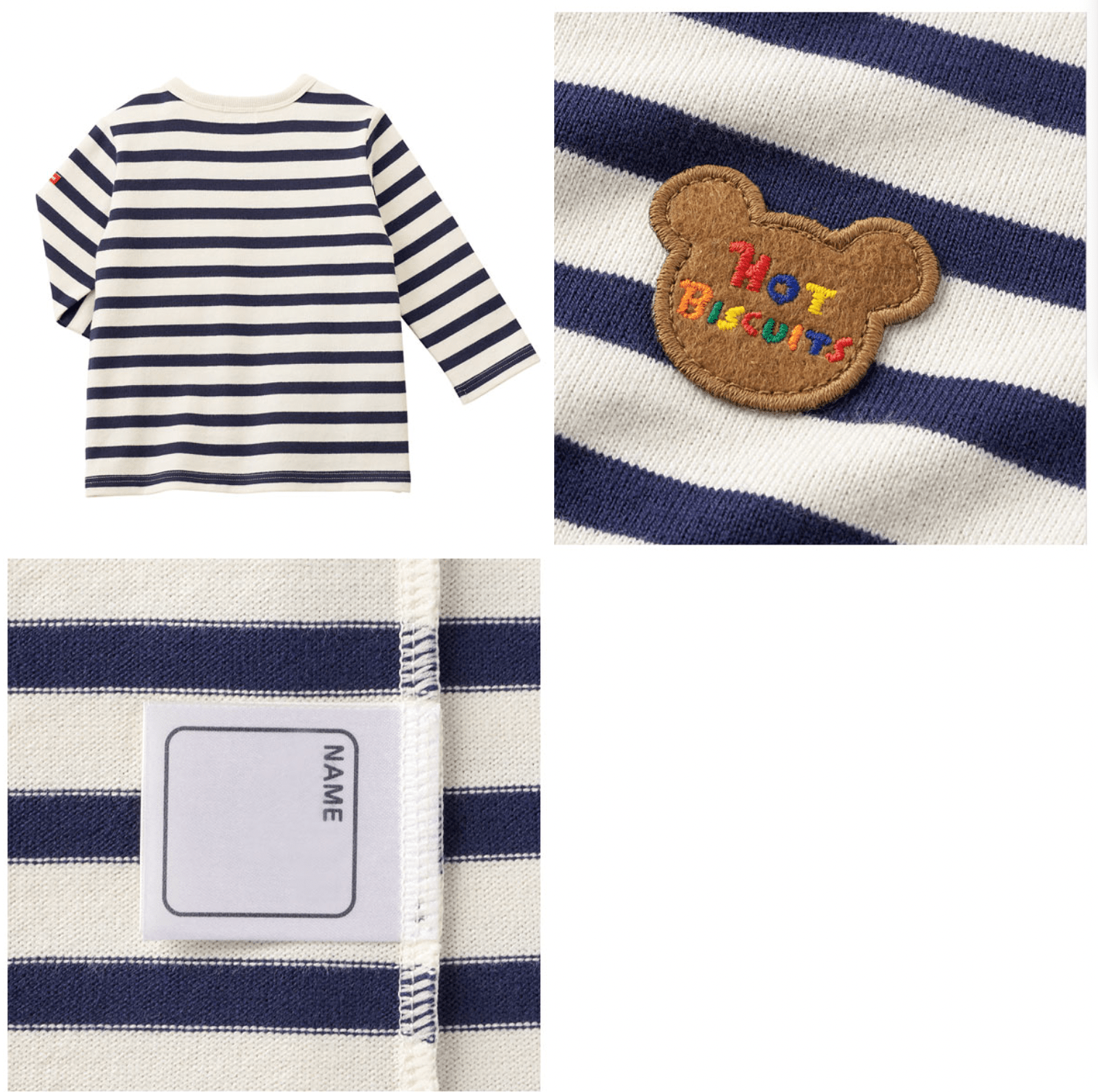 Hot Biscuits Standard Series Striped Long Sleeve T-Shirt MIKI HOUSE