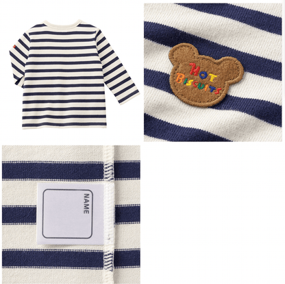 Hot Biscuits Standard Series Striped Long Sleeve T-Shirt MIKI HOUSE