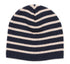 Huttelhut Neon Knit Beanie In Merino Wool, Navy Camel Stripe Huttelihut
