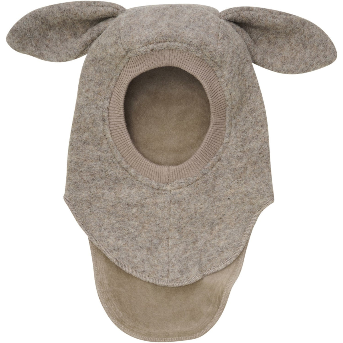 Huttelihut Bunny Ears Wool Balaclava in Camel Melange - product view