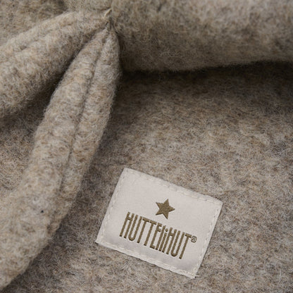 Huttelihut Bunny Ears Wool Balaclava in Camel Melange - detail view 1