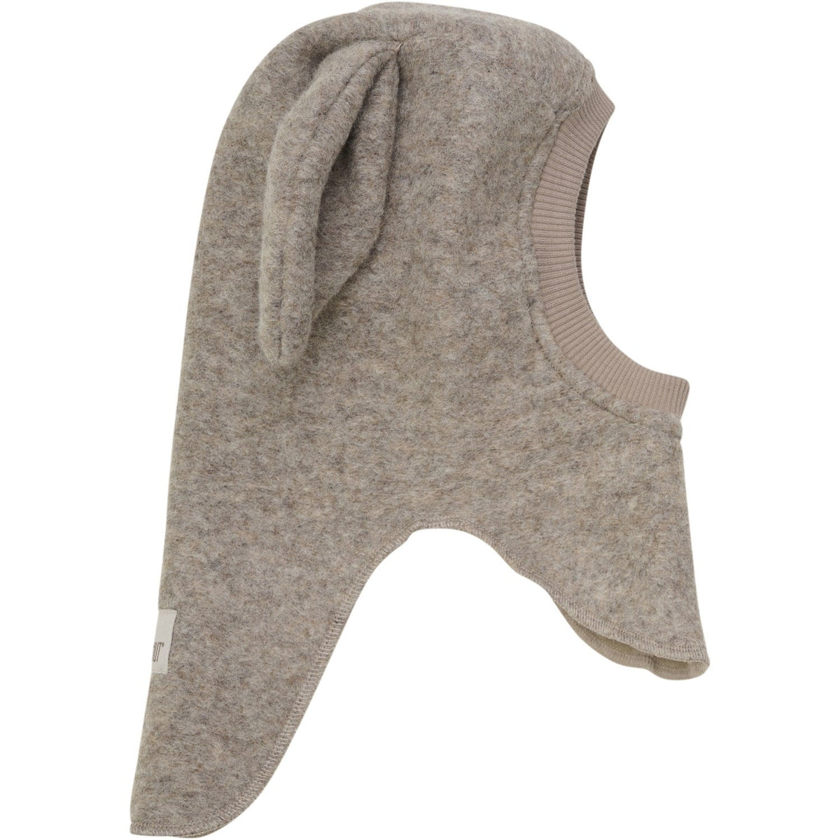 Huttelihut Bunny Ears Wool Balaclava in Camel Melange - detail view 2