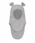 Huttelihut Teddy Ears Cotton Fleece Balaclava in Medium Grey Melange - front view on white background