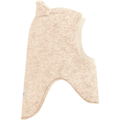 Huttelihut Teddy Ears Wool Balaclava in Sand Melange - detail view 2
