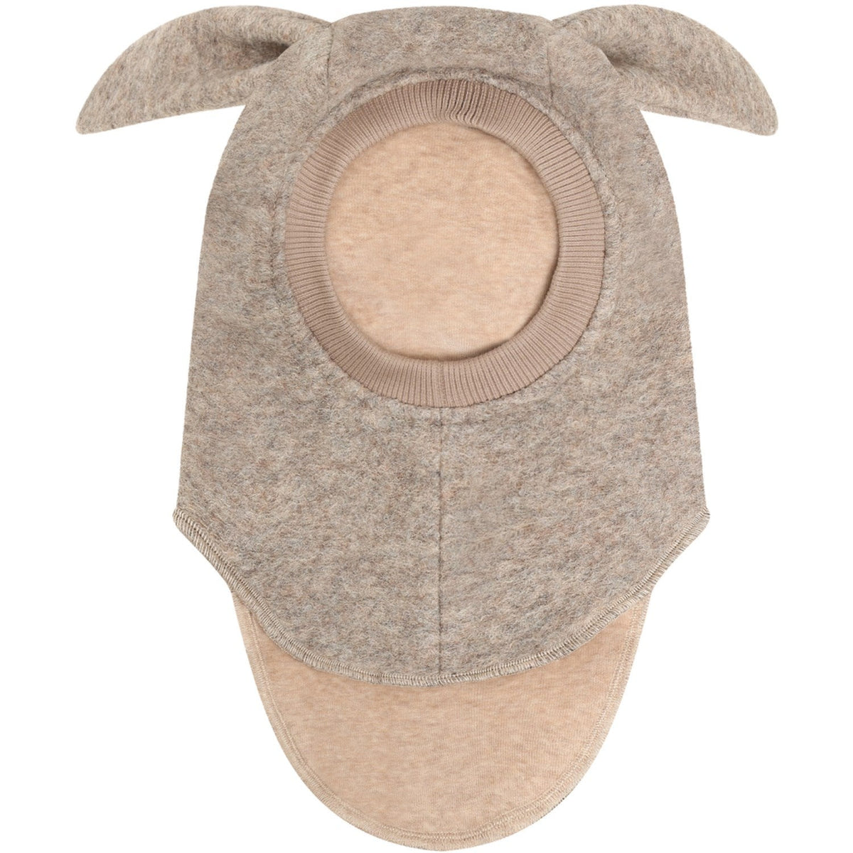 Huttelihut Bunny Ears Wool Balaclava in Camel Melange - product view