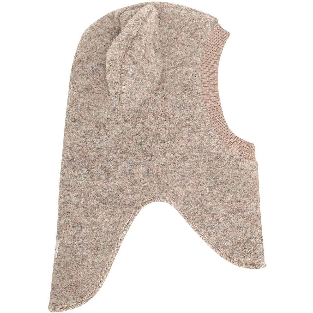 Huttelihut Bunny Ears Wool Balaclava in Camel Melange - detail view 2