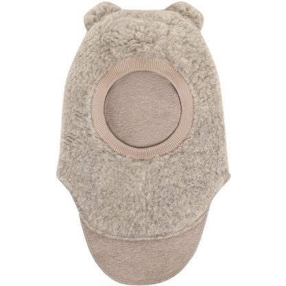 Huttelihut Teddy Ears Wool Teddy Balaclava in Camel Melange - product view