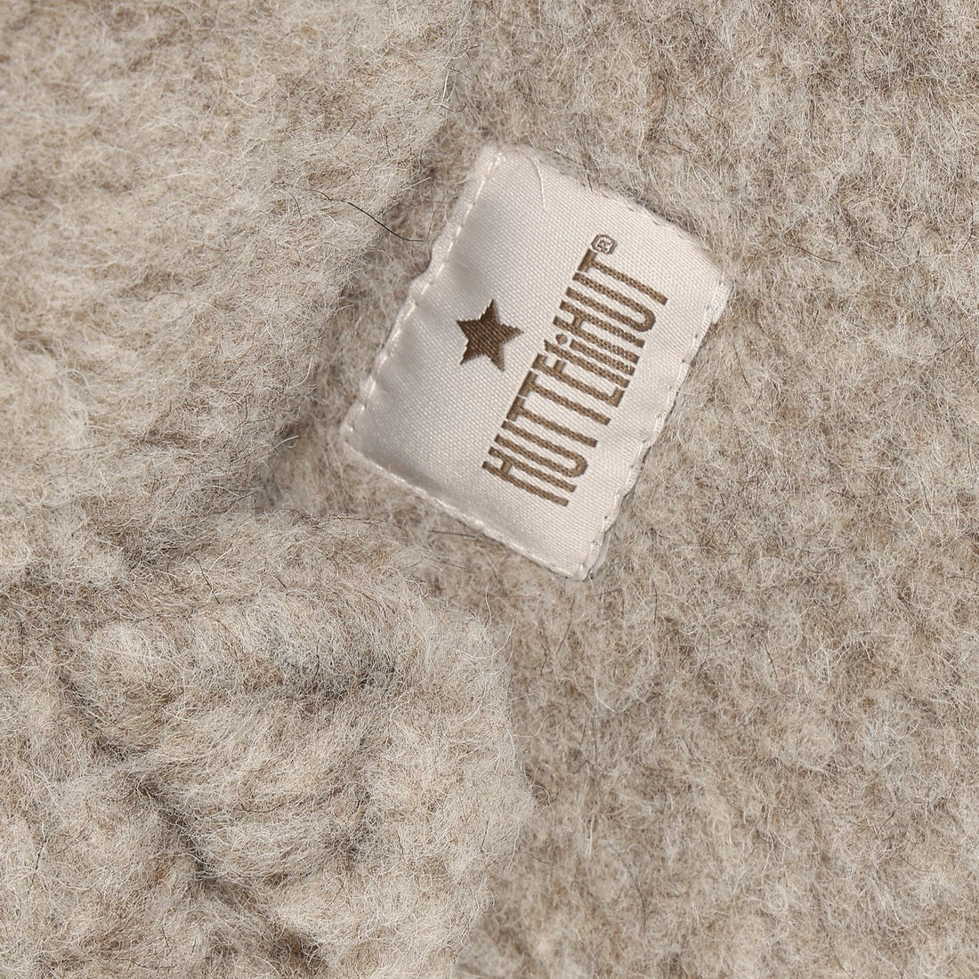 Huttelihut Teddy Ears Wool Teddy Balaclava in Camel Melange - detail view 1