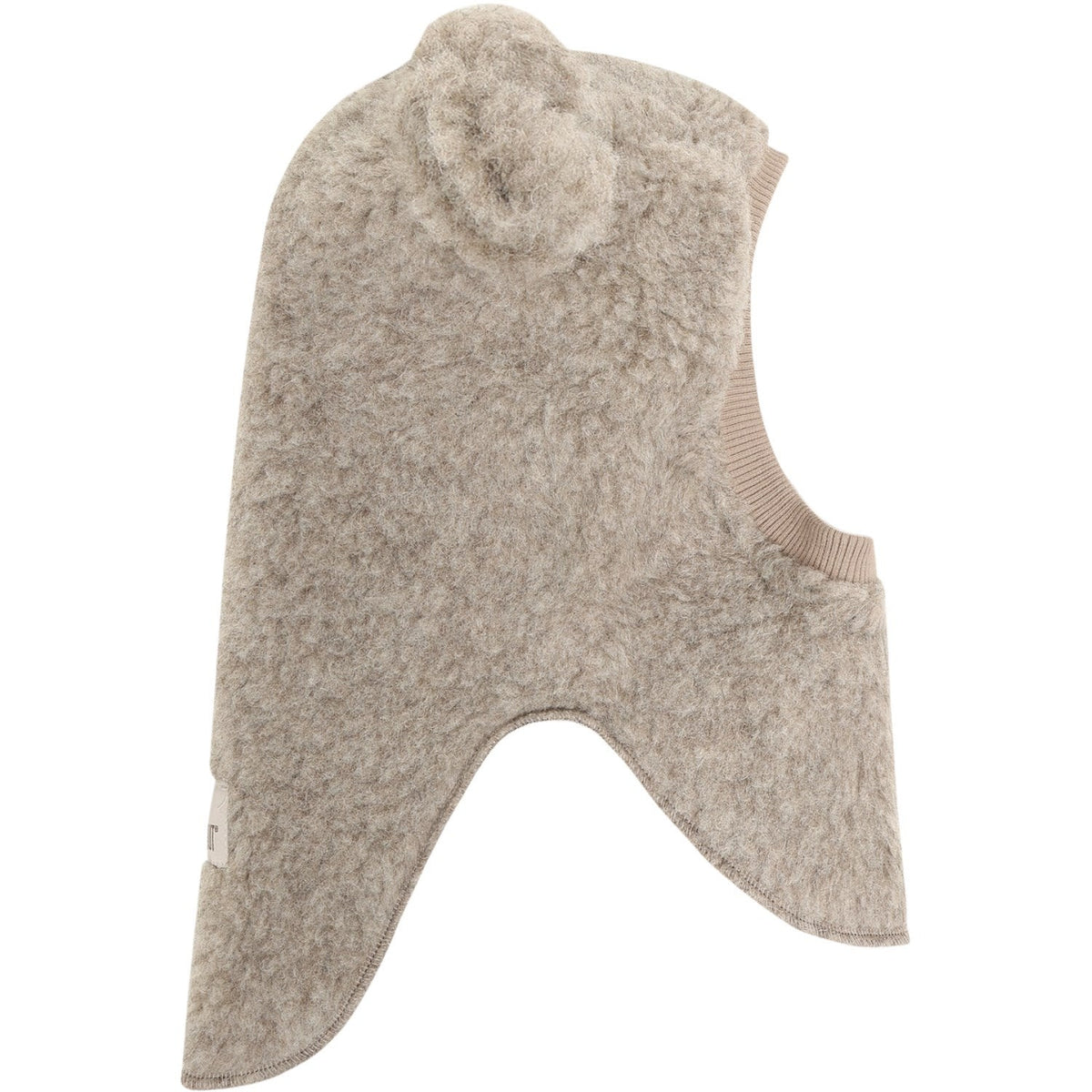 Huttelihut Teddy Ears Wool Teddy Balaclava in Camel Melange - detail view 2