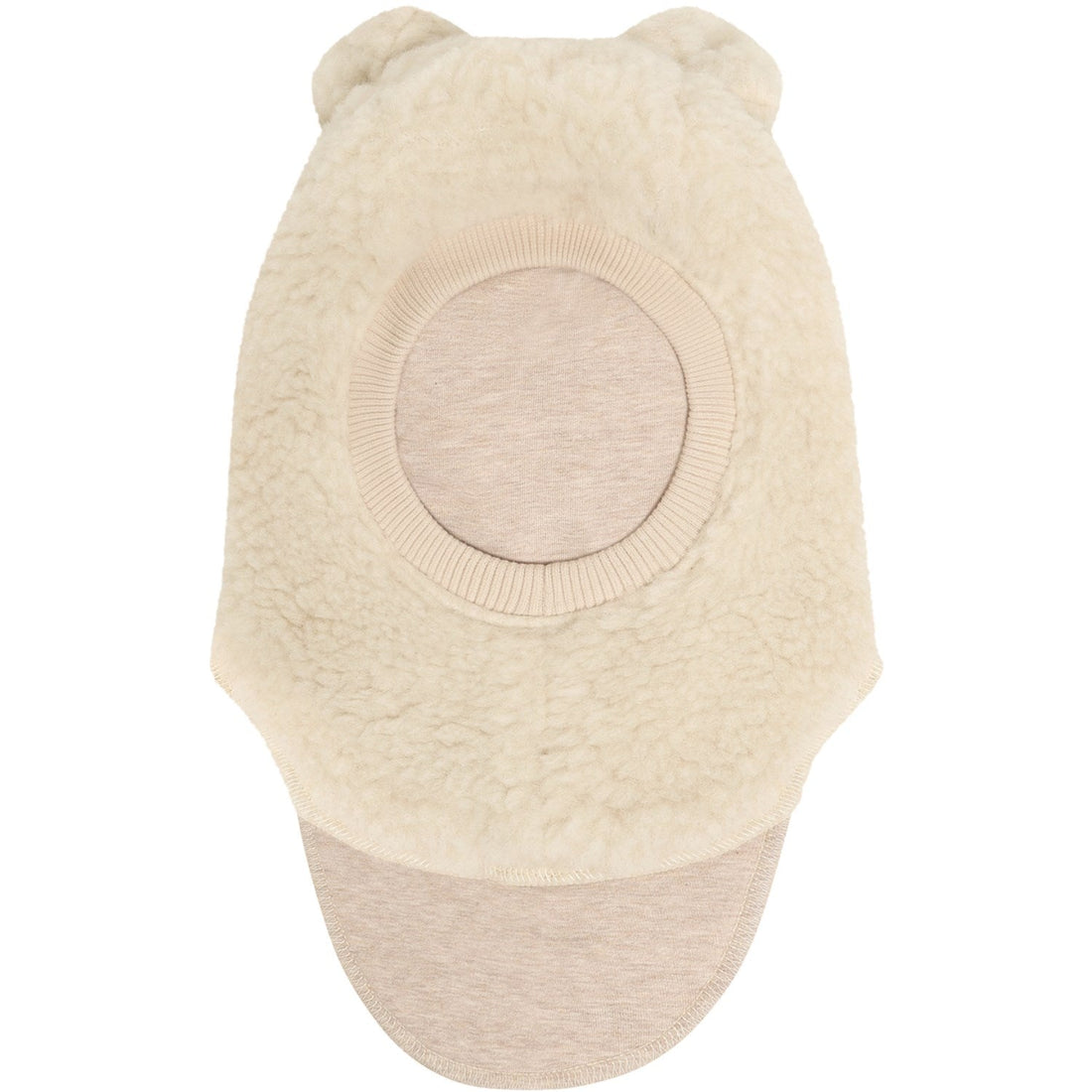 Huttelihut Teddy Ears Wool Teddy Balaclava in Cement - product view
